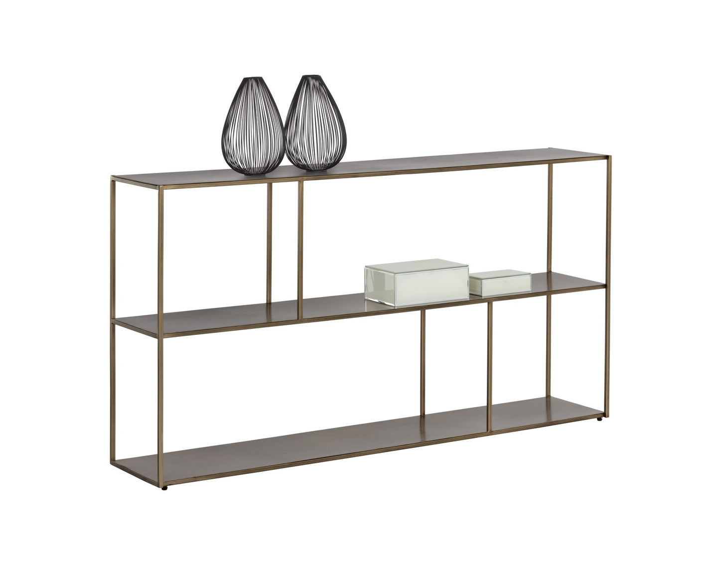 Eiffel Low Bookcase - Large - Antique Brass
