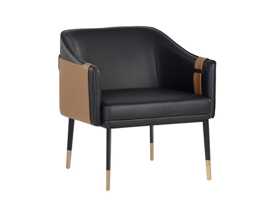 Carter Lounge Chair - Napa Black / Napa Cognac