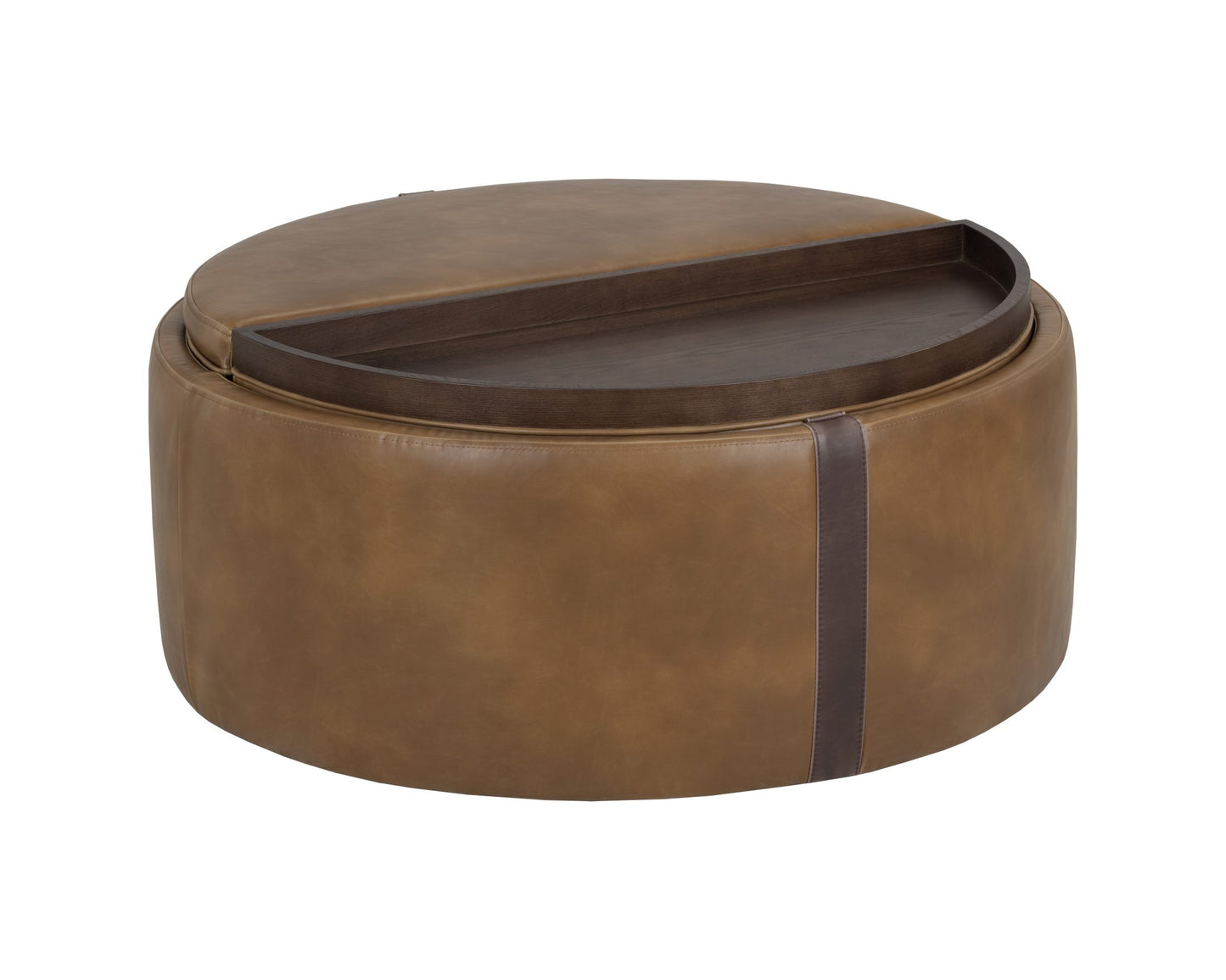Borelli Wheeled Storage Ottoman - Tobacco Tan / Autumn Chestnut