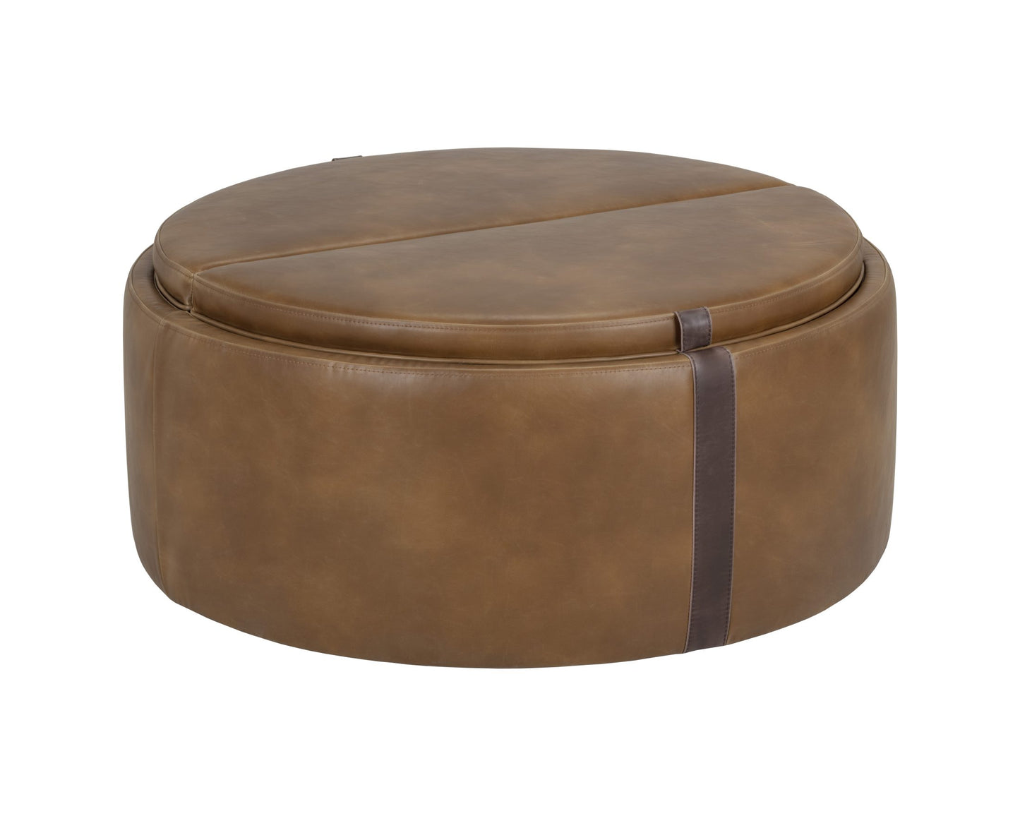 Borelli Wheeled Storage Ottoman - Tobacco Tan / Autumn Chestnut