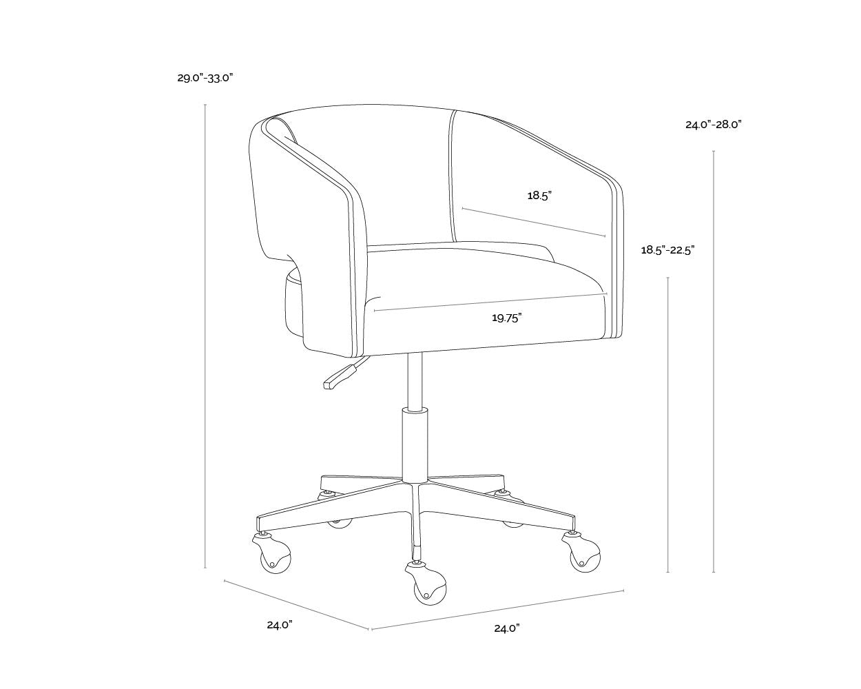 Claren Office Chair - Gold Sky