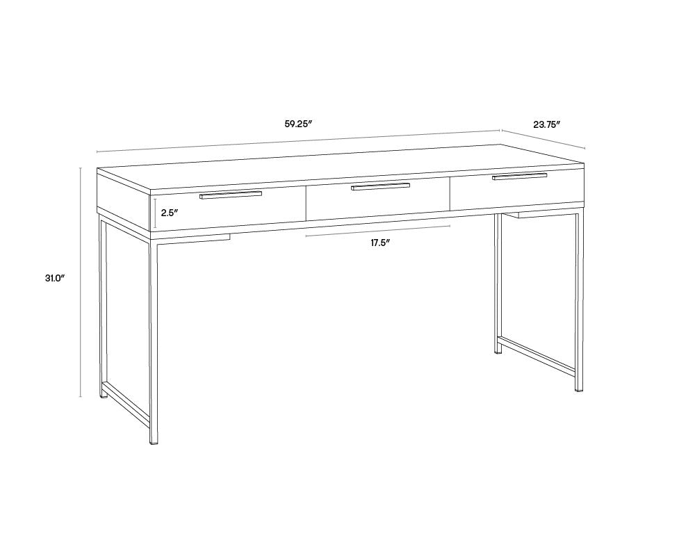 Rebel Desk - Champagne Gold - Cream