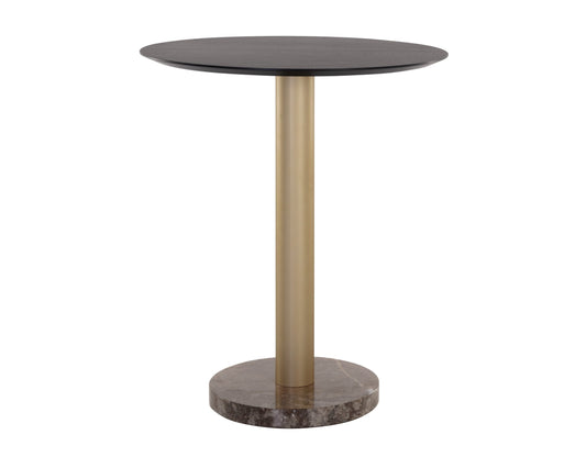 Monaco Bar Table - Gold - Grey Marble / Charcoal Grey