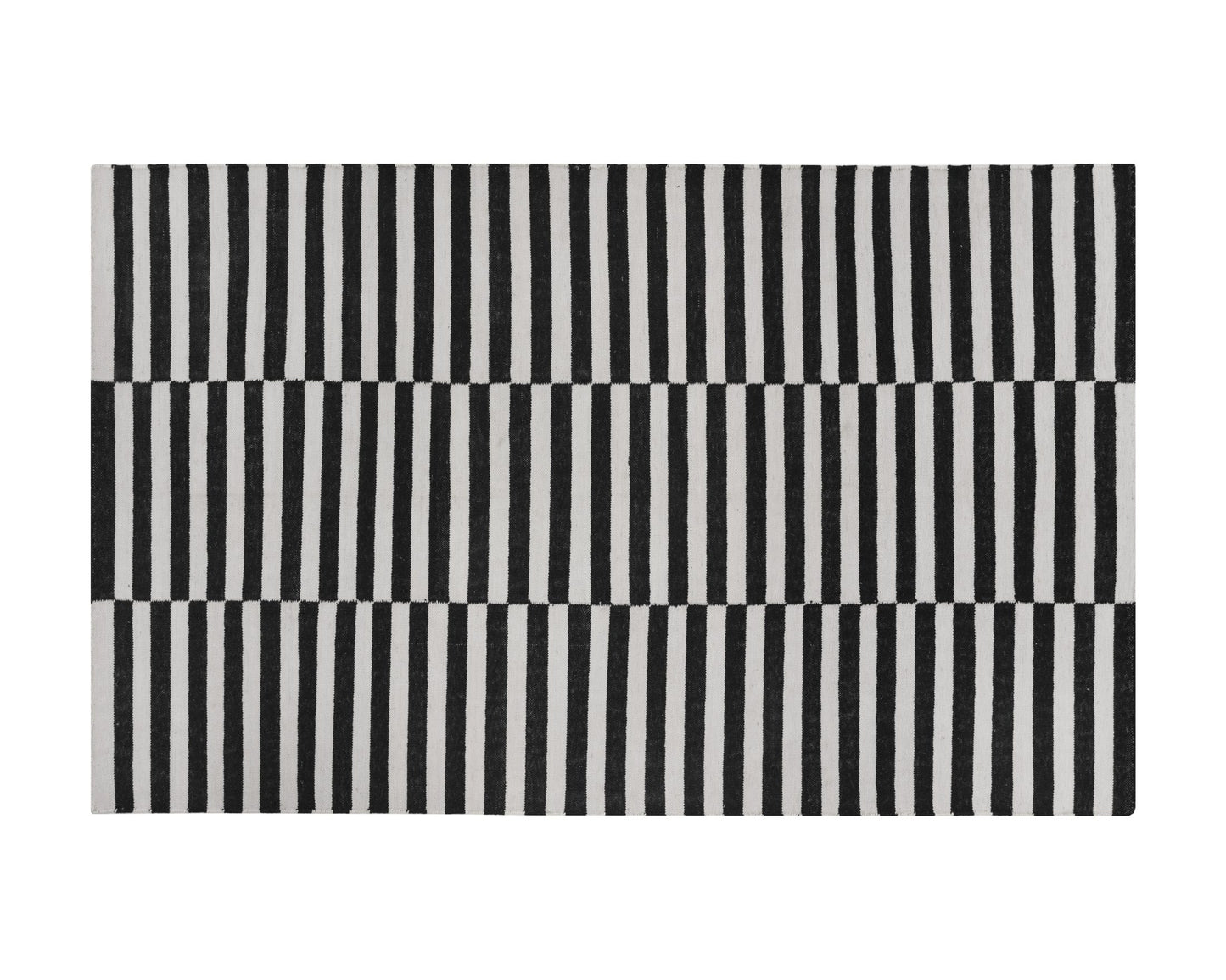 Zigby Hand-Woven Rug - Black / Ivory - 6' X 9'