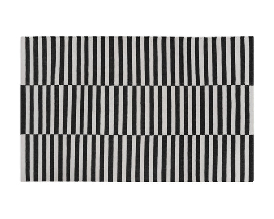 Zigby Hand-Woven Rug - Black / Ivory - 6' X 9'