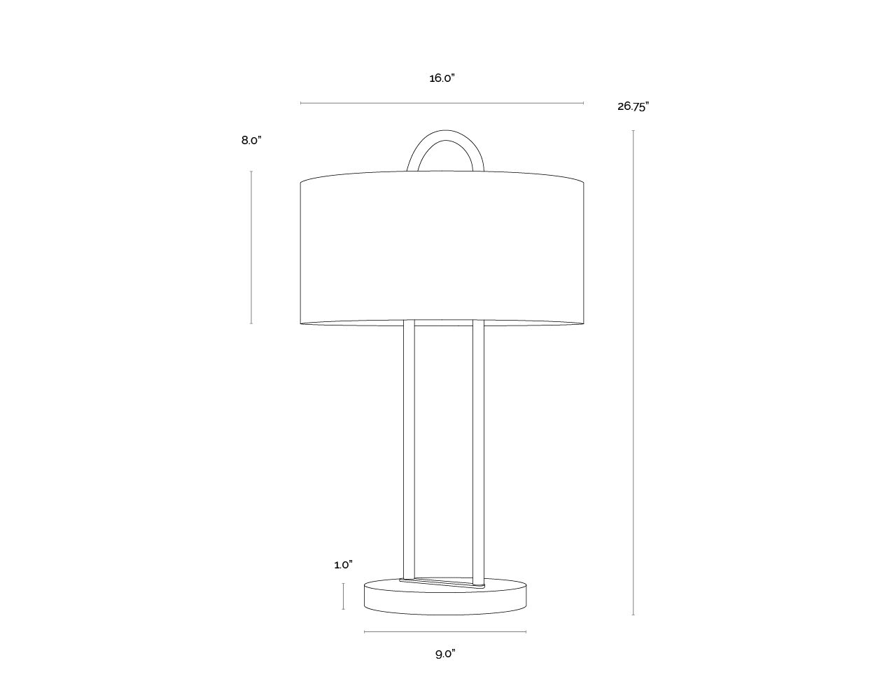 Kezna Table Lamp - White Marble - Matte White