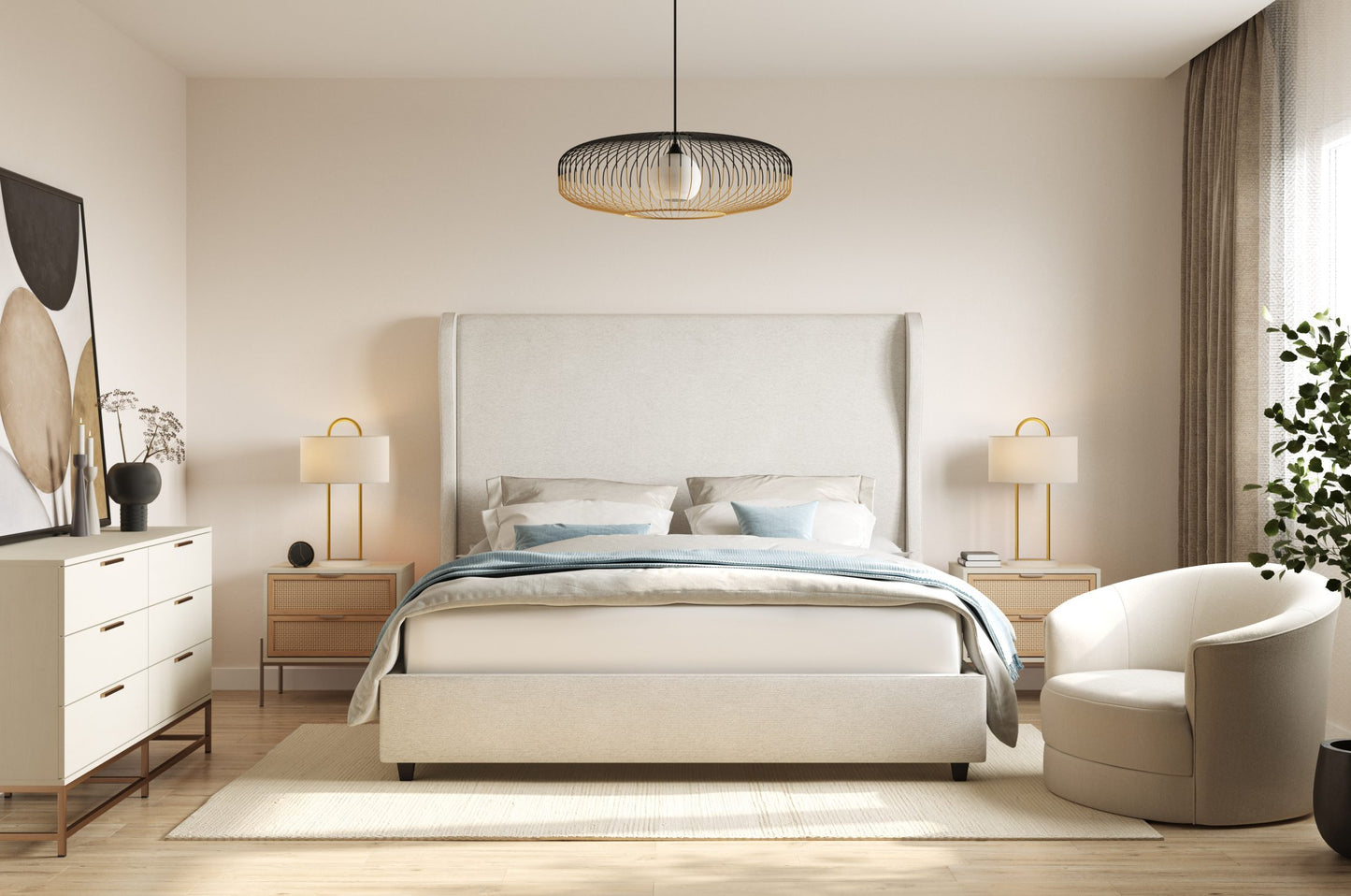 Kezna Table Lamp - White Marble - Matte White