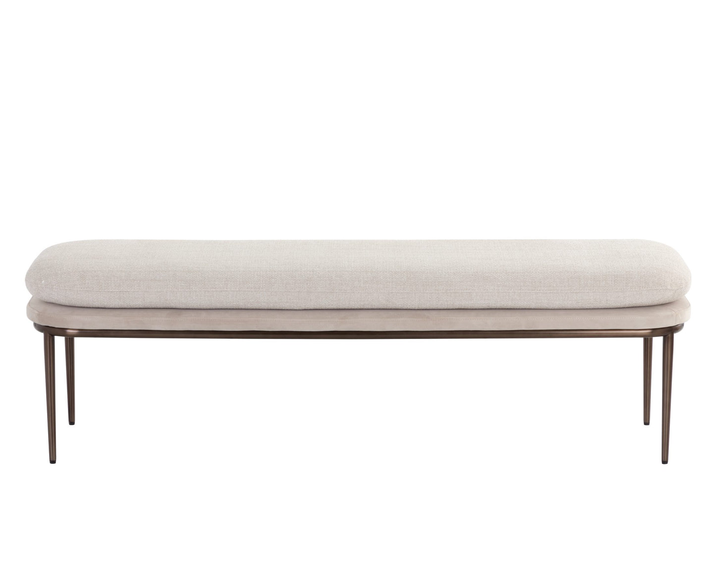 Koffi Bench - Dark Bronze - Chacha Cream / Meg Taupe