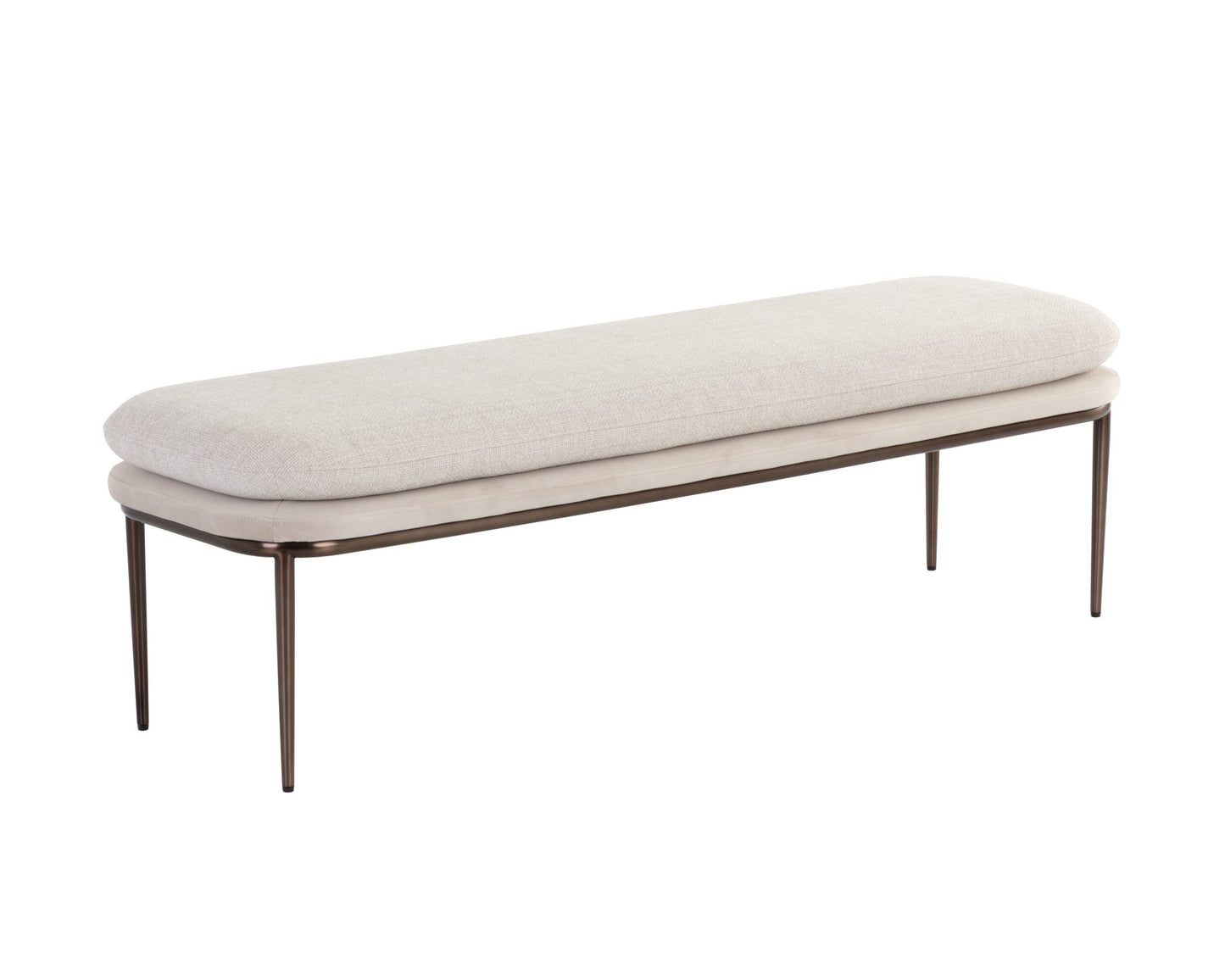 Koffi Bench - Dark Bronze - Chacha Cream / Meg Taupe