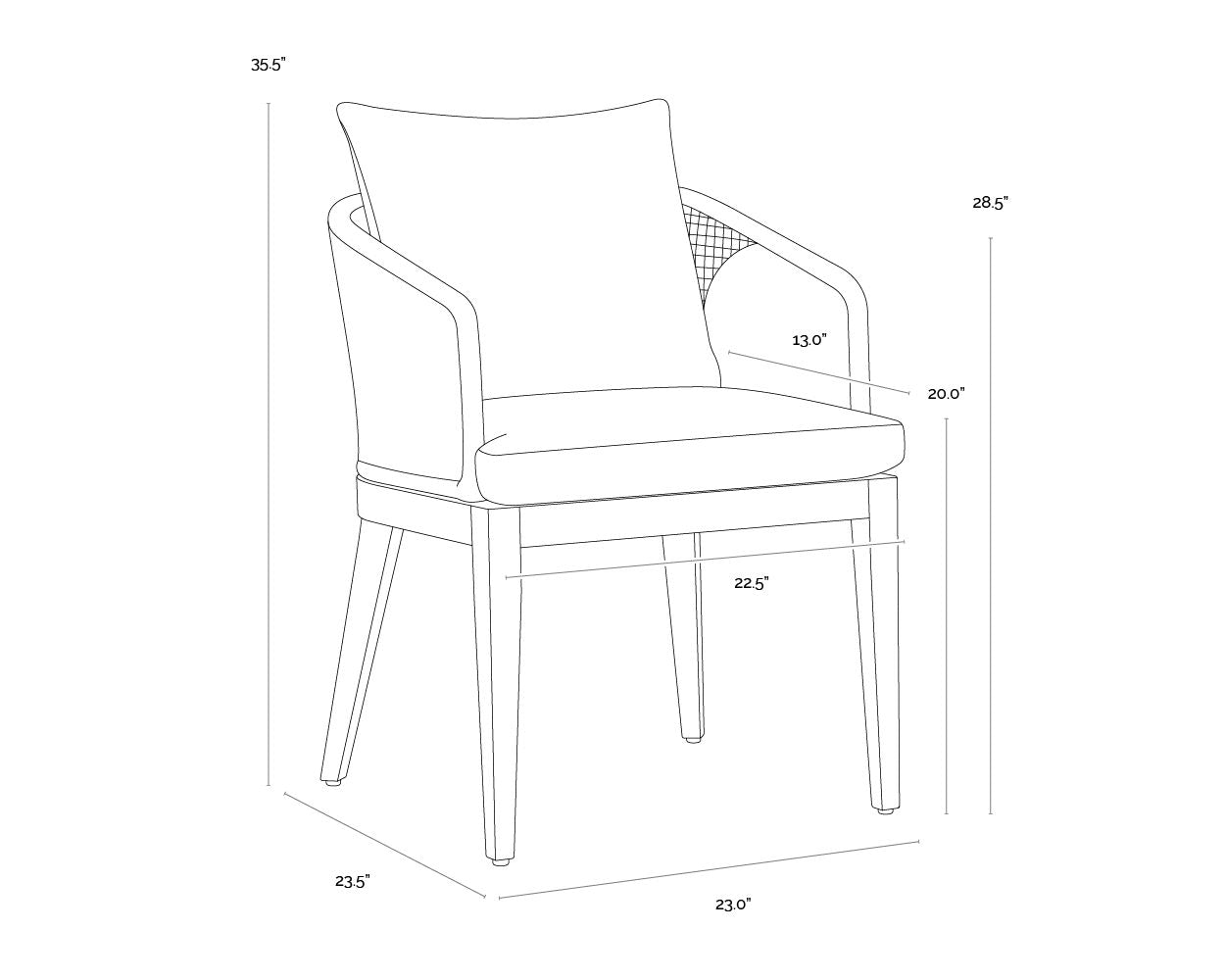 Capri Dining Armchair - Natural - Gracebay Grey