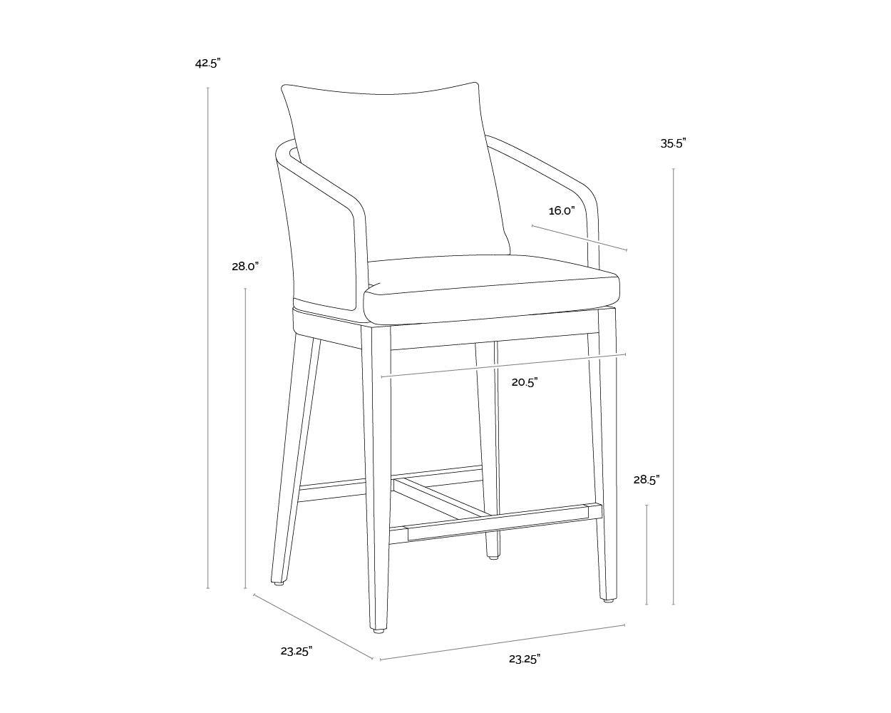 Capri Counter Stool - Smoke Grey - Copacabana Marble