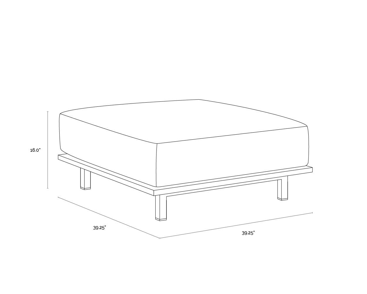 Geneve Modular - Ottoman - Palazzo Cream