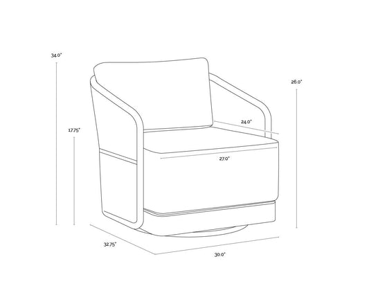 Allariz Swivel Armchair - Greige - Stinson White