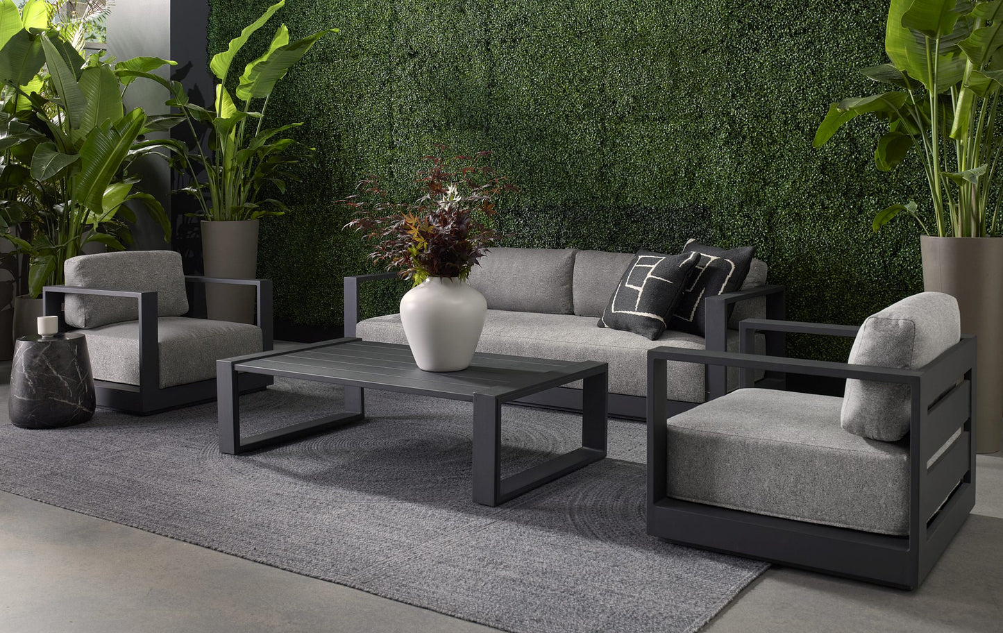 Tavira Sofa - Charcoal - Lanikai Salt And Pepper