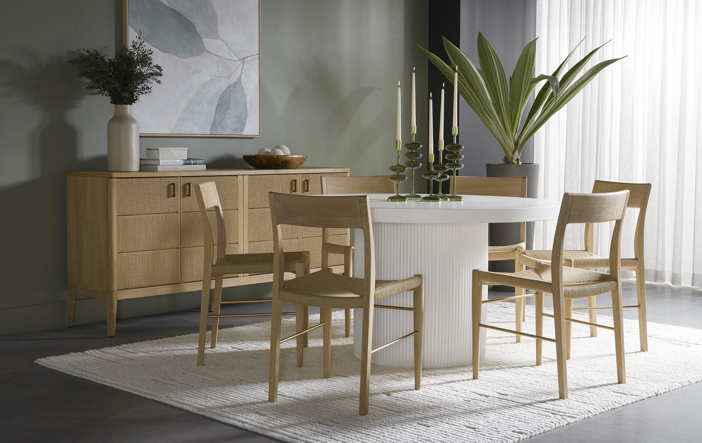 Nicolette Dining Table - White - 55"