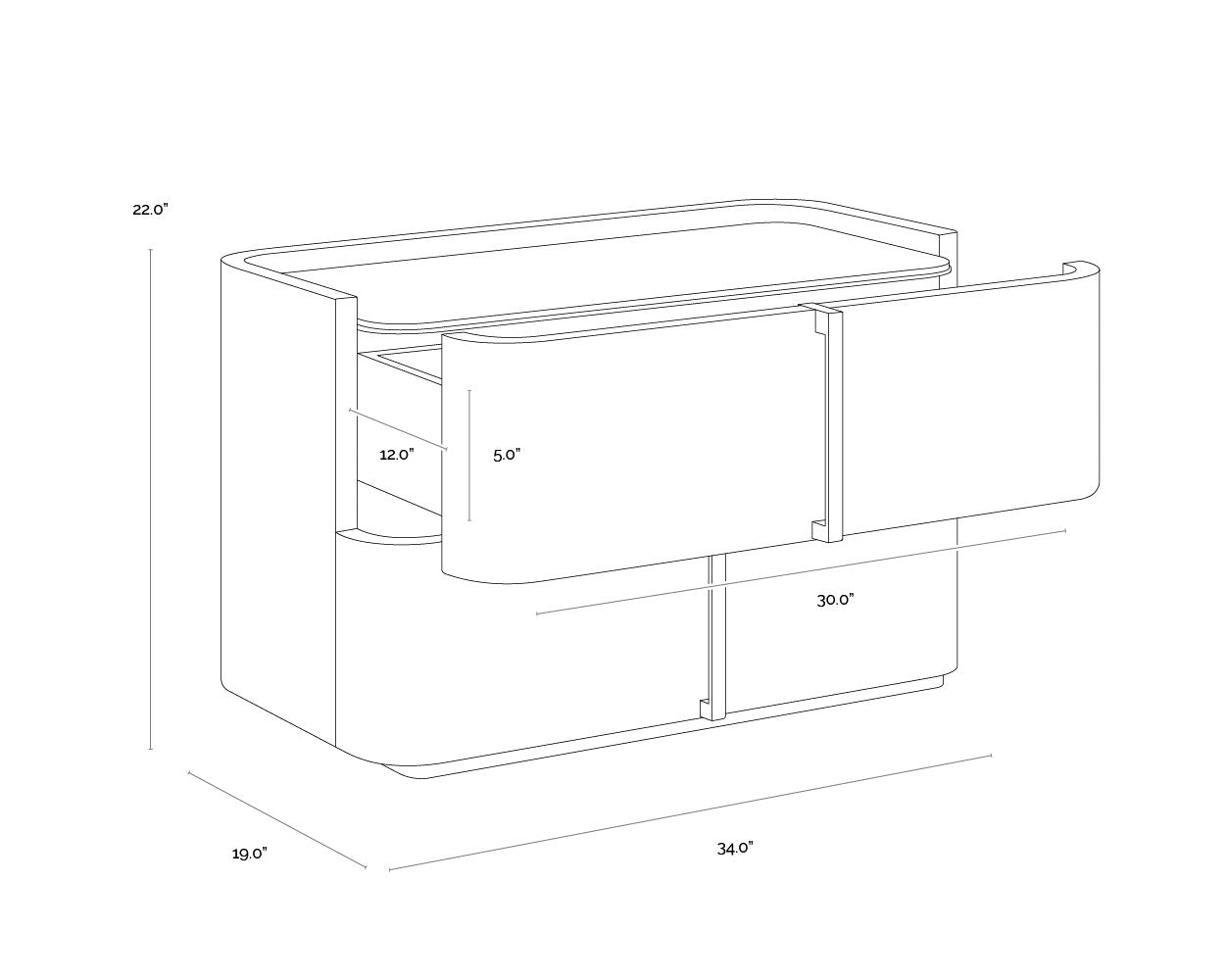 Jamille Nightstand - Large - Cream