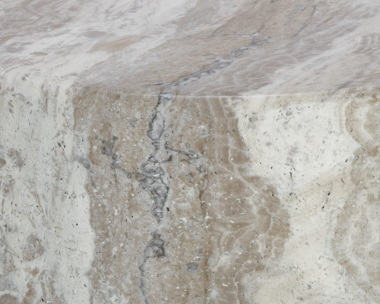 Brie End Table - Marble Look - Sand