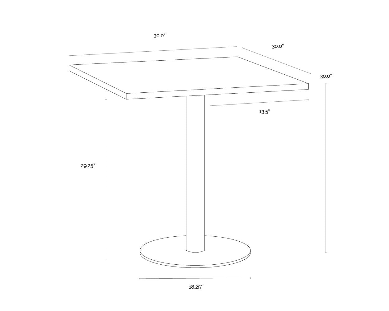 Claudia Bistro Table - 30"