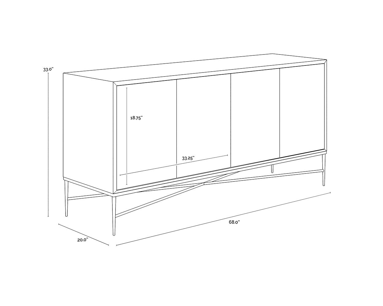 Algarve Sideboard - Black / Champagne Gold
