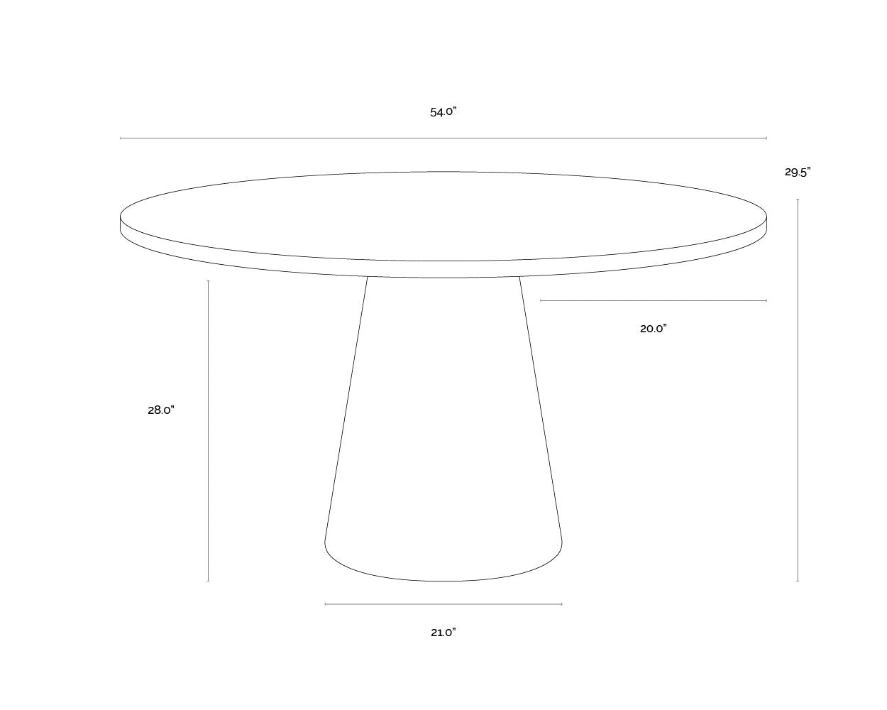 Elina Dining Table - Round - Light Oak - 54"