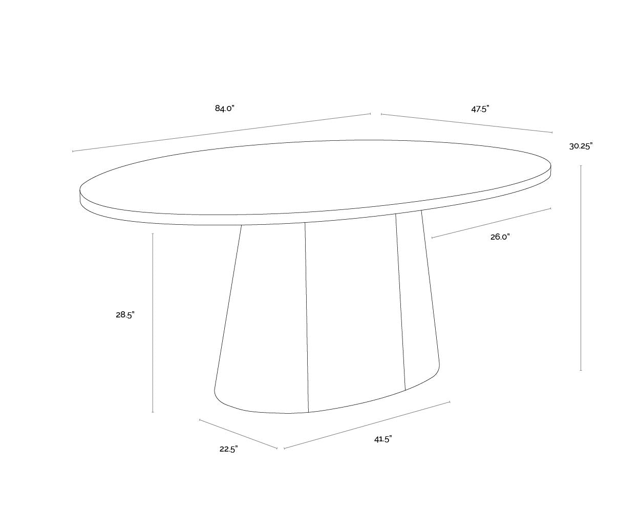 Elina Dining Table - Oval - Light Oak - 84"