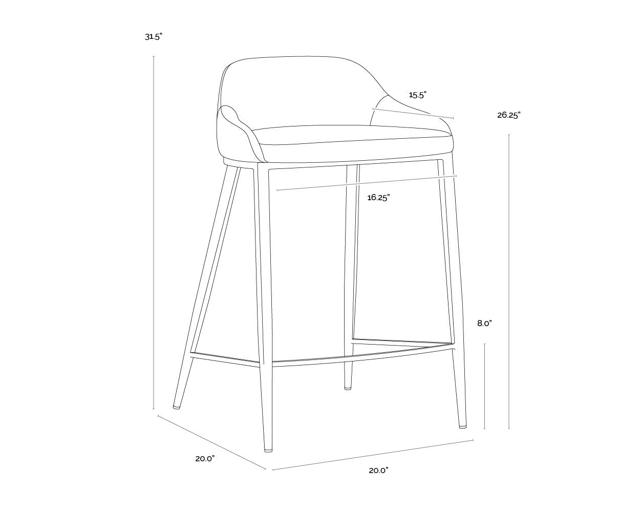 Astra Counter Stool - Nightfall Black