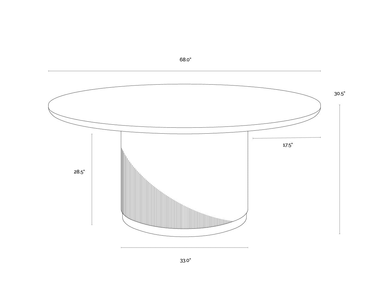 Kalla Dining Table - Round - Charcoal - 68"