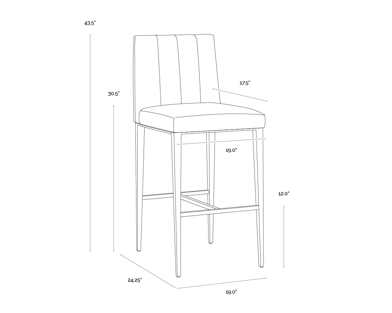 Wilbur Barstool - Milliken Cognac