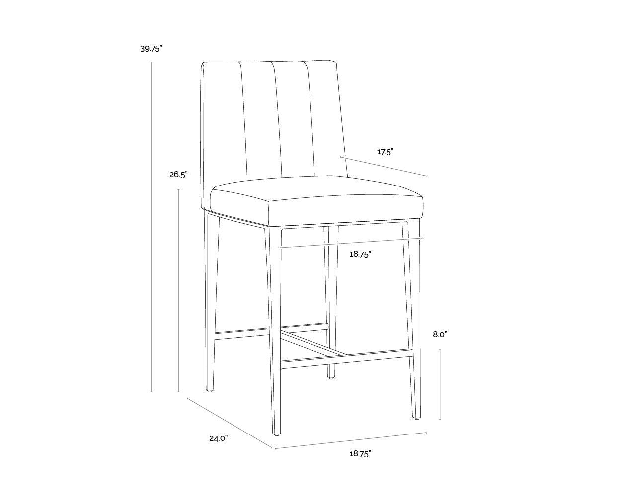 Wilbur Counter Stool - Milliken Cognac