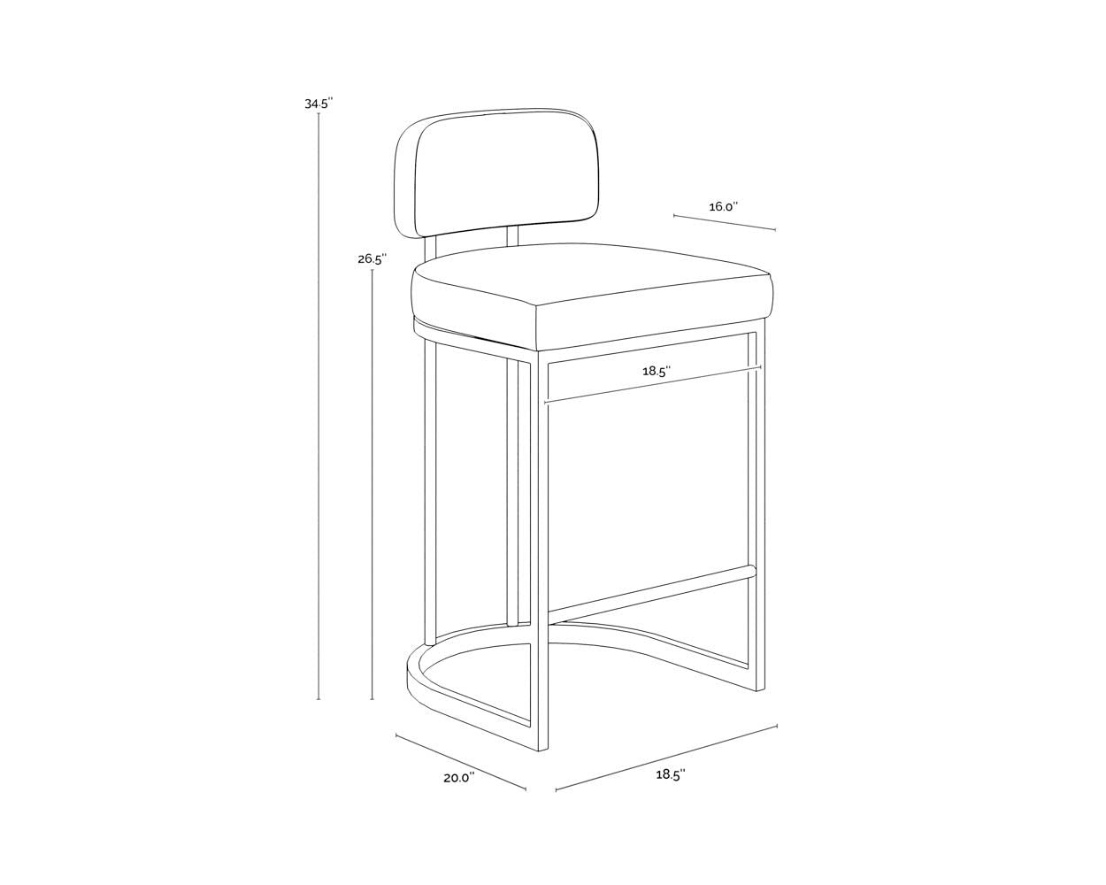 Larissa Counter Stool - Napa Cognac / Rhea Light Barley