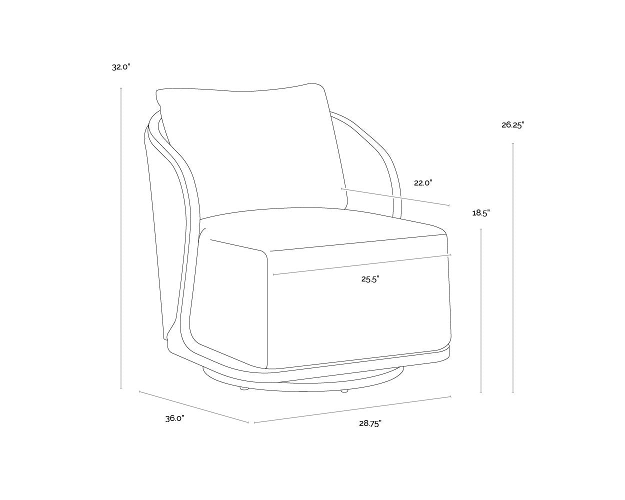 Bora Swivel Armchair - Louis Cream