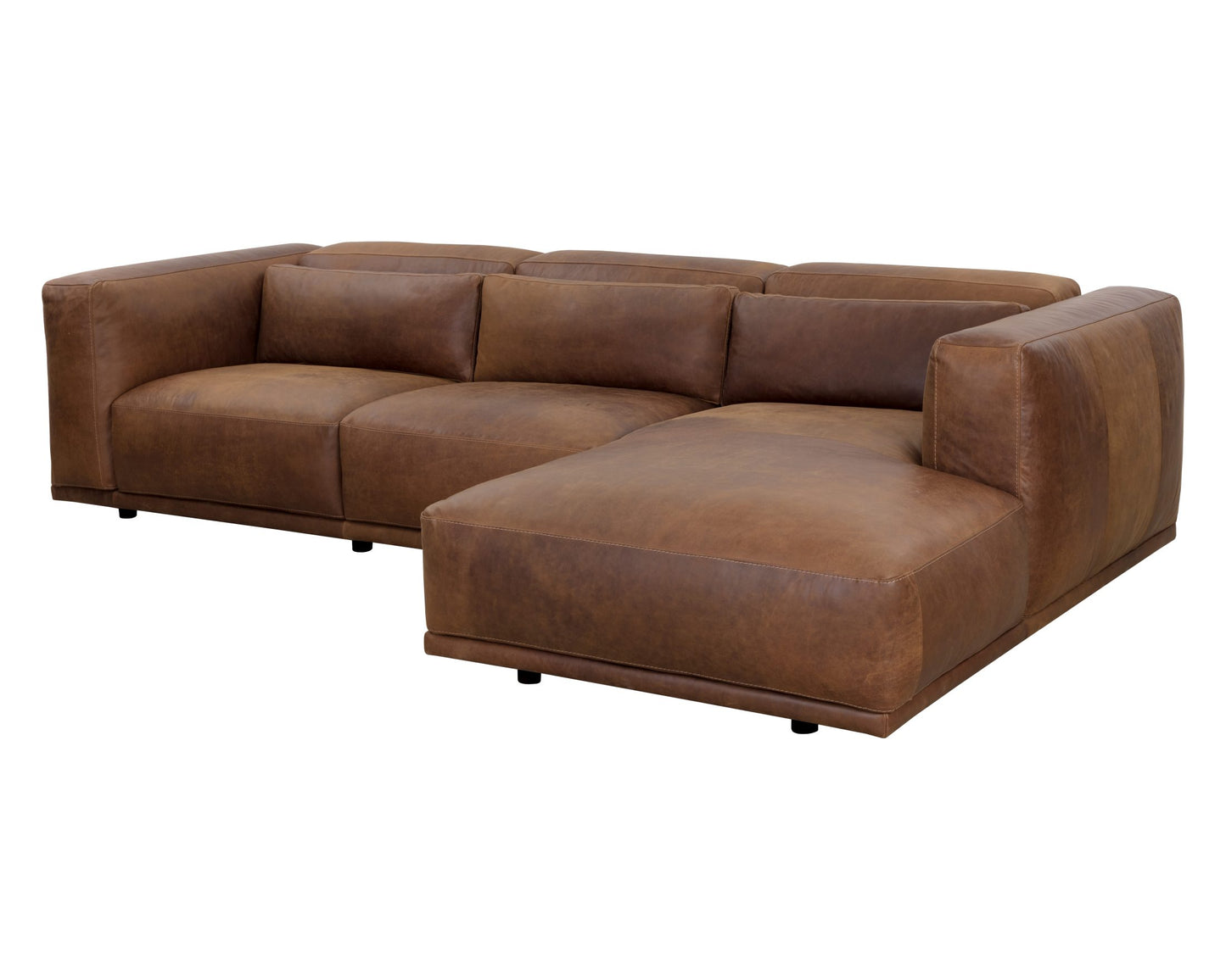 Beau Sofa Chaise - Raf - Lucia Tobacco Leather