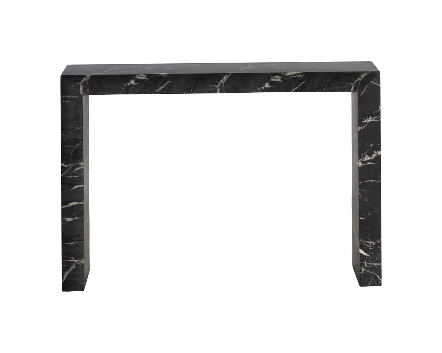 Axle Console Table - Marble Look - Black