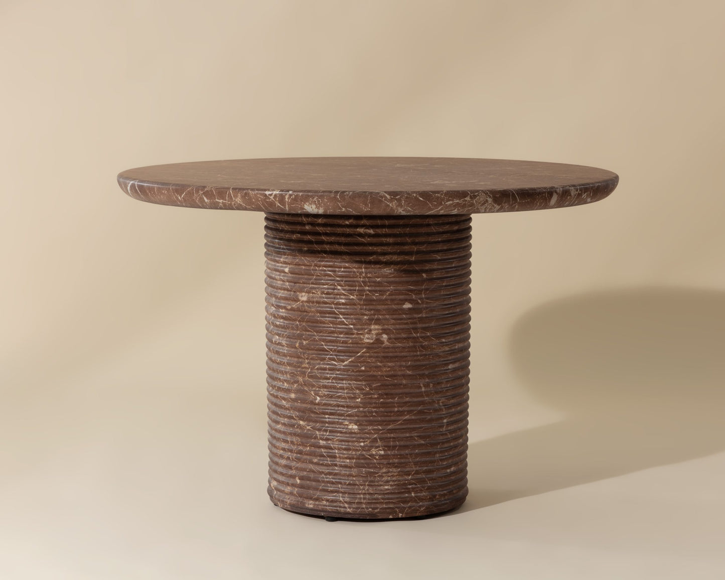 Riva Dining Table - Marble Look - Mocha - 43"