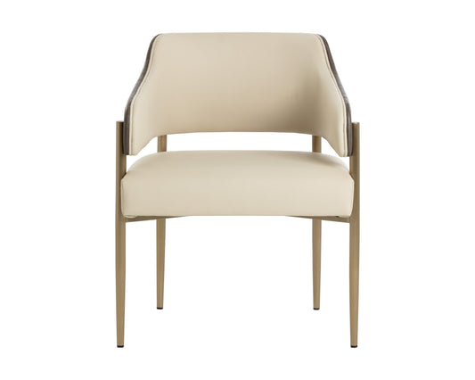 Tova Dining Armchair - Dillon Cream / Bravo Ash
