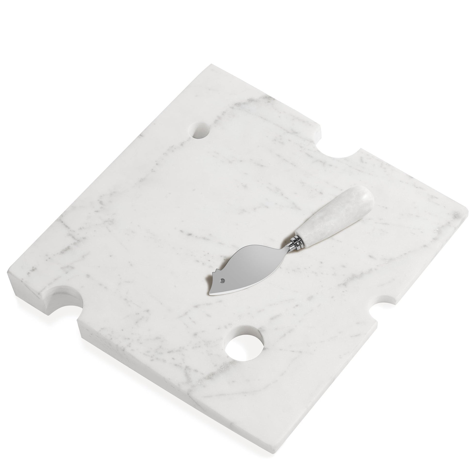 Wedge Marble Cheese Board with Mouse Knife