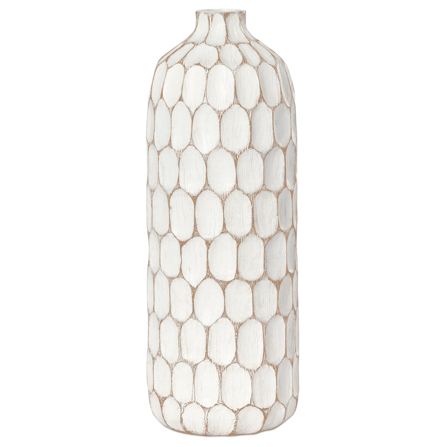 Carved Divot Resin Tall Bottle Vase