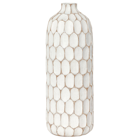 Carved Divot Resin Tall Bottle Vase