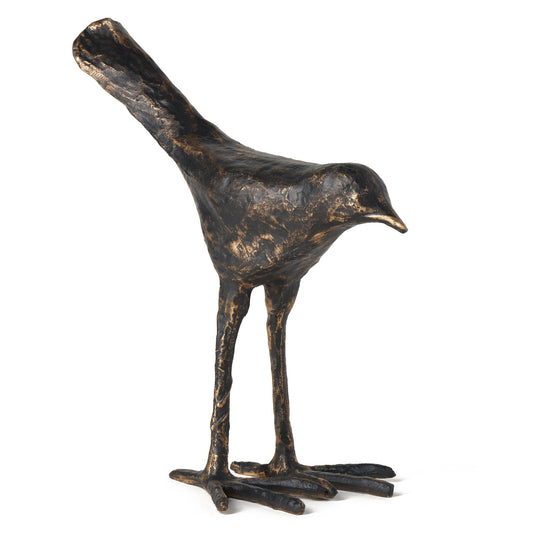 Epic Bronzed Resin Bird Sculpture - 11 Inch Tall