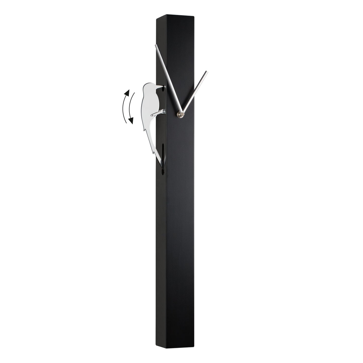 Woodpecker 25.75 Inch Tall Motion Bird Clock - Black