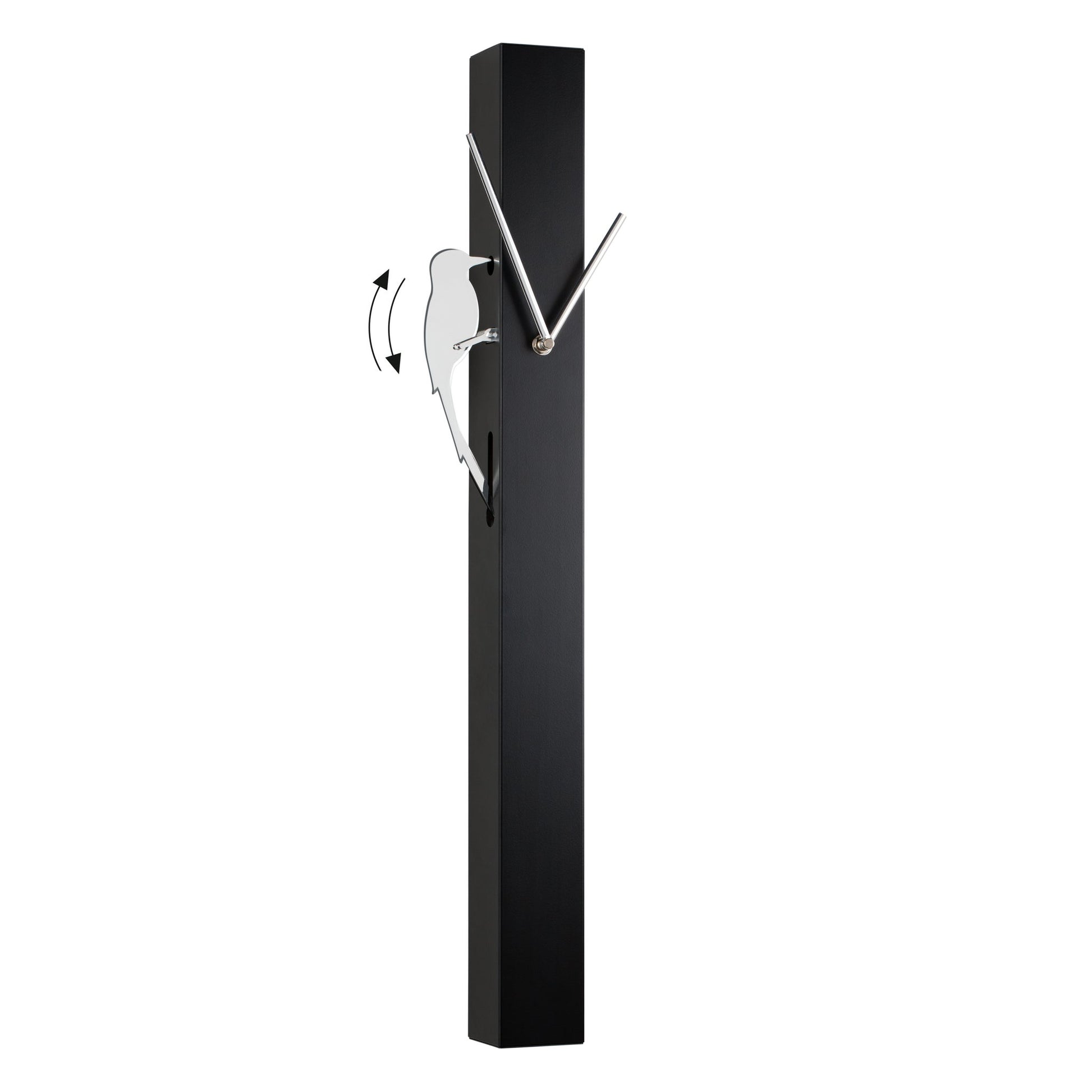 Woodpecker 25.75 Inch Tall Motion Bird Clock - Black