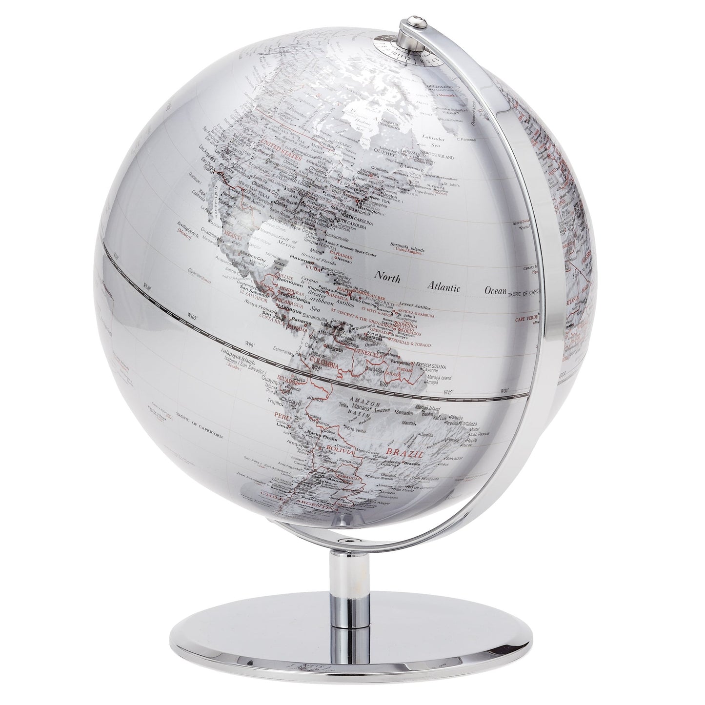 Latitude World Globe - Silver