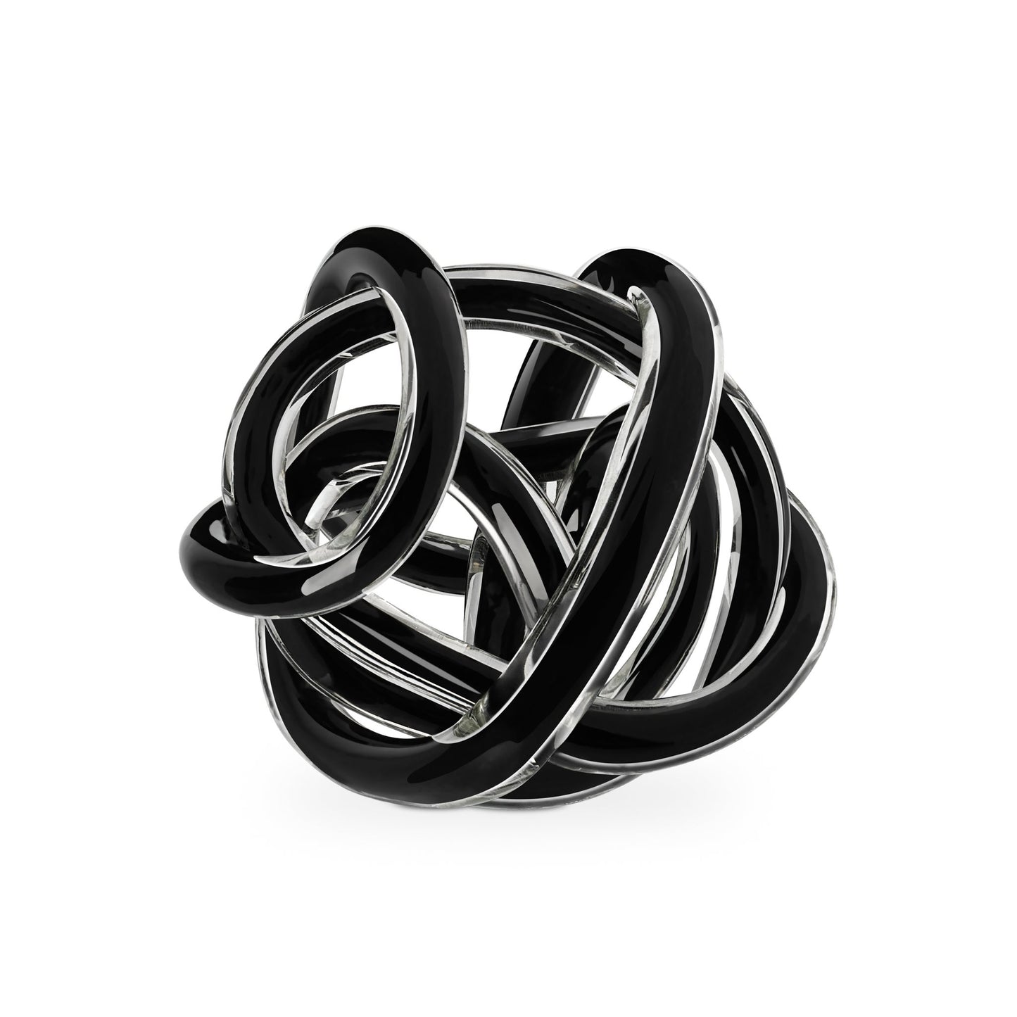 Orbit Glass Knot Decor Ball - 3 Inch Diameter - Black