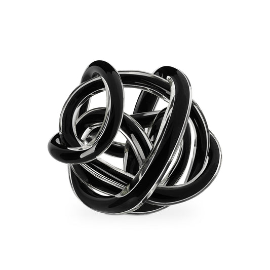Orbit Glass Knot Decor Ball - 3 Inch Diameter - Black