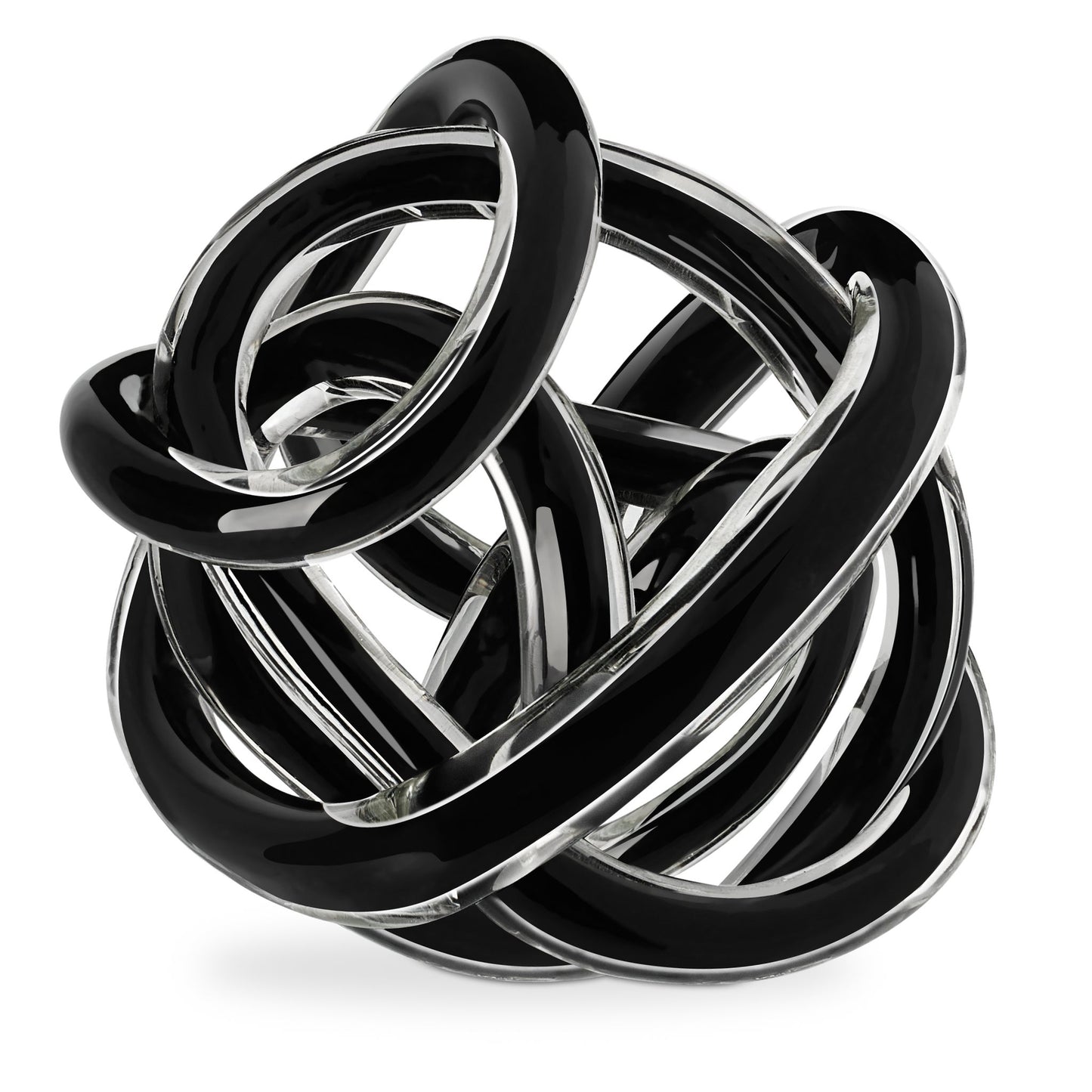 Orbit Glass Knot Decor Ball - 4.5 Inch Diameter - Black