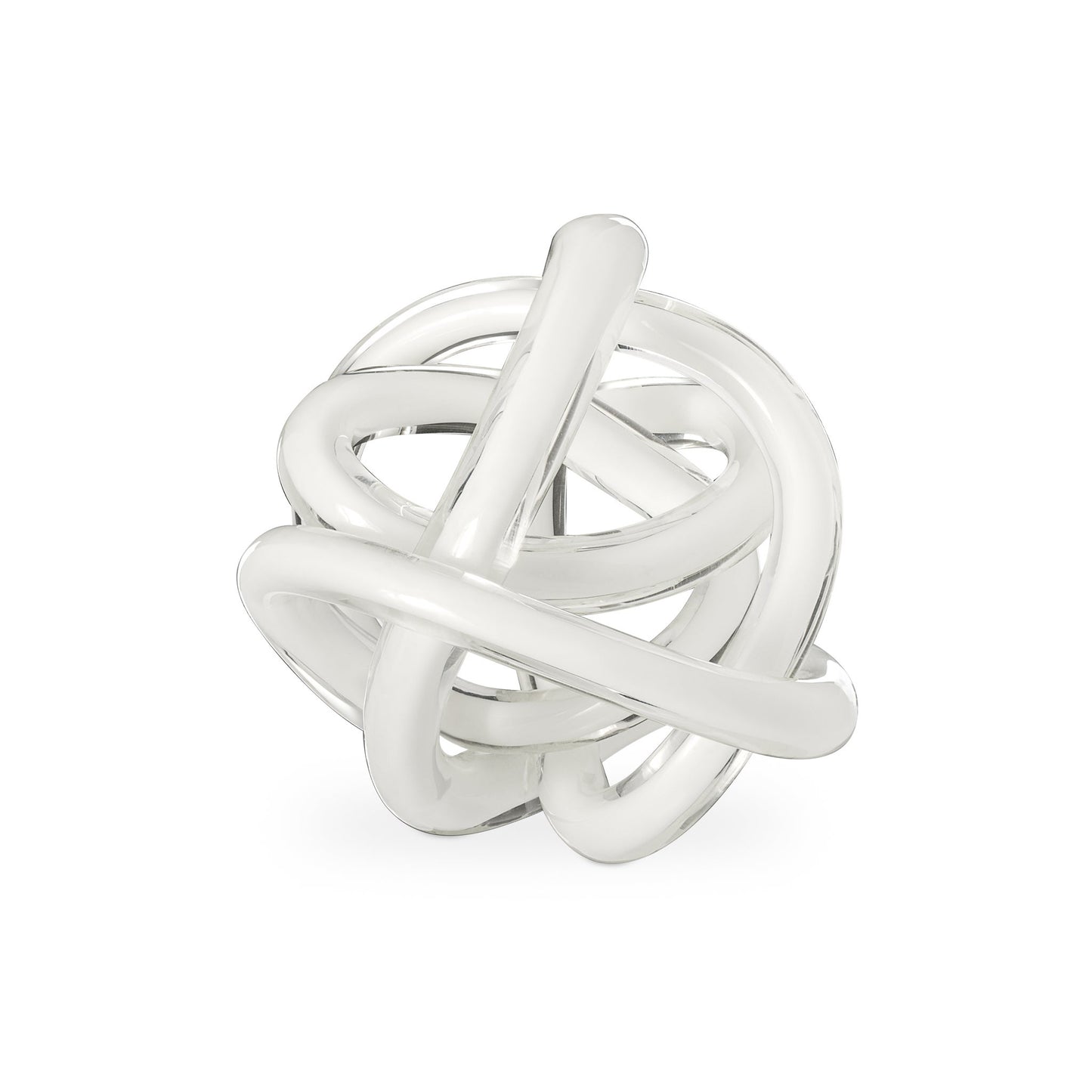 Orbit Glass Knot Decor Ball - 3 Inch Diameter - White