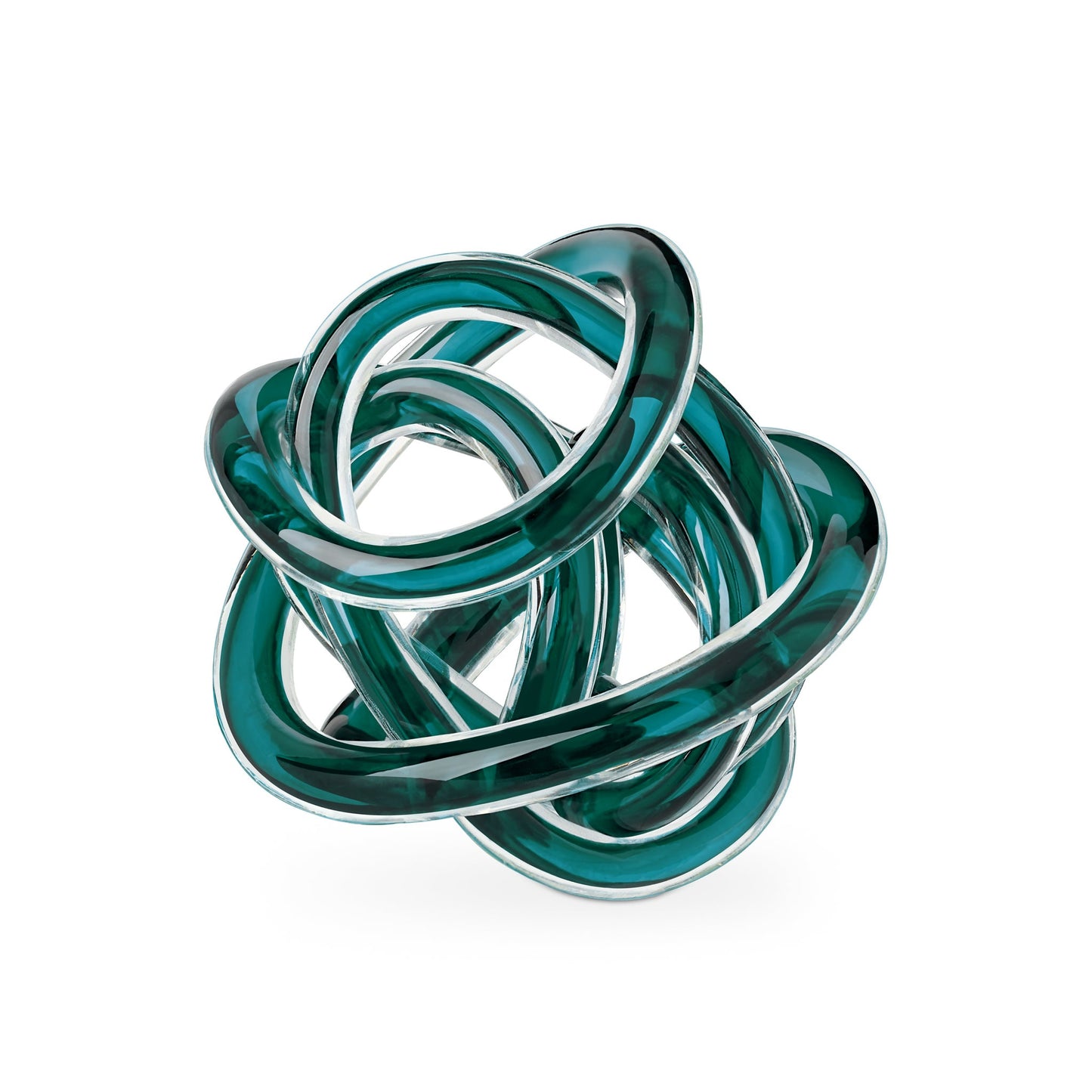 Orbit Glass Knot Decor Ball - 3 Inch Diameter - Teal