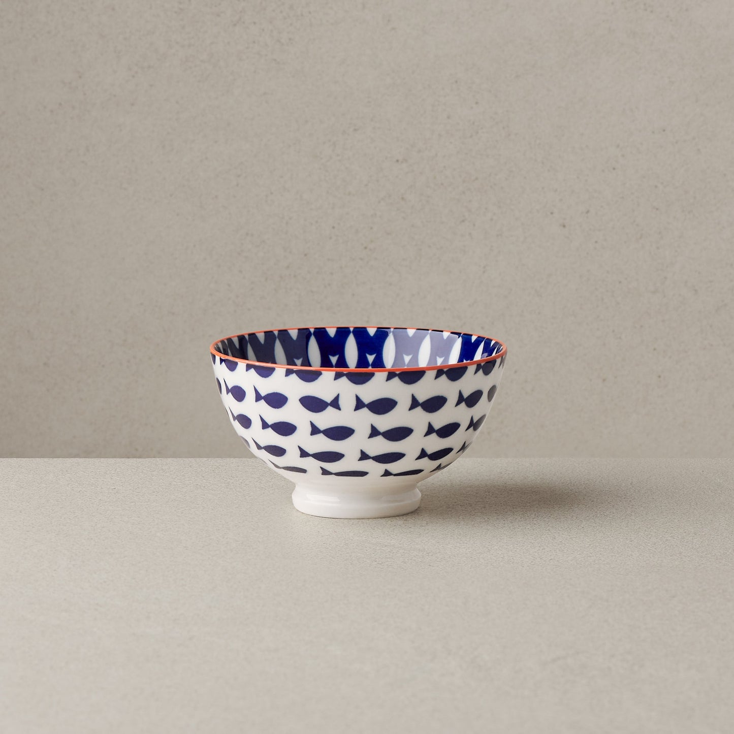 Kiri Porcelain 8 oz. 4.5 Inch Diameter Bowl - Fish