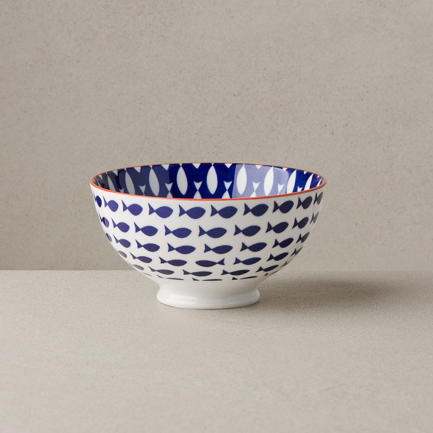 Kiri Porcelain 22 oz. 6 Inch Diameter Bowl - Fish