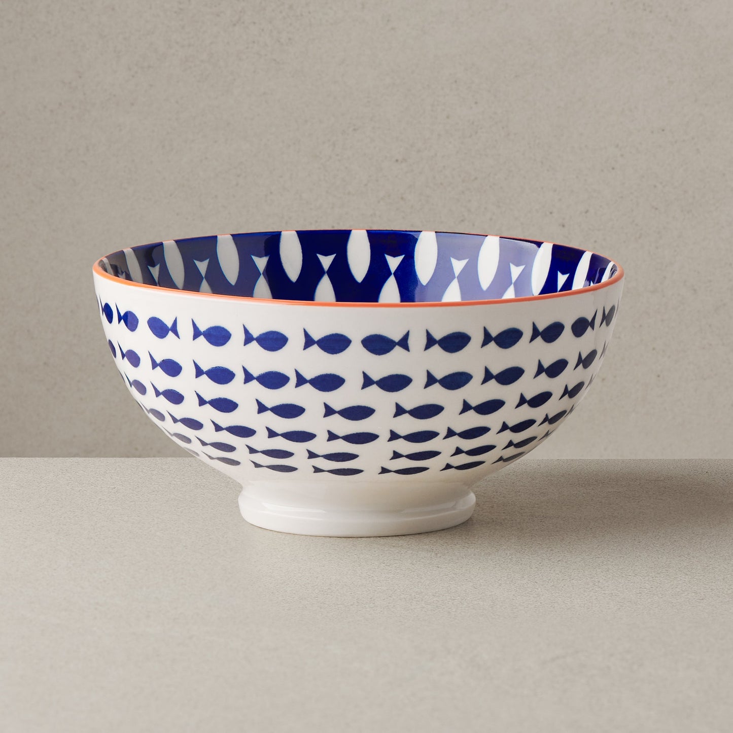 Kiri Porcelain 56 oz 8 Inch Diameter Bowl - Fish